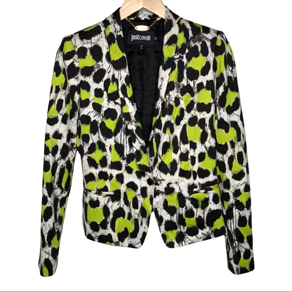 Just Cavalli Blazer | Animal Print Cropped | 40